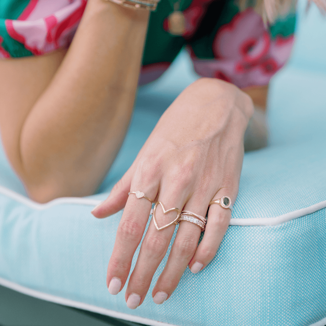 Open Heart Gold Ring – Lindsey Leigh Jewelry
