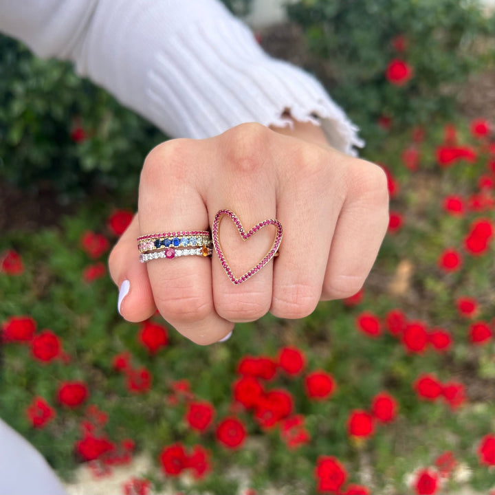 Open Heart Ruby Ring - Lindsey Leigh Jewelry