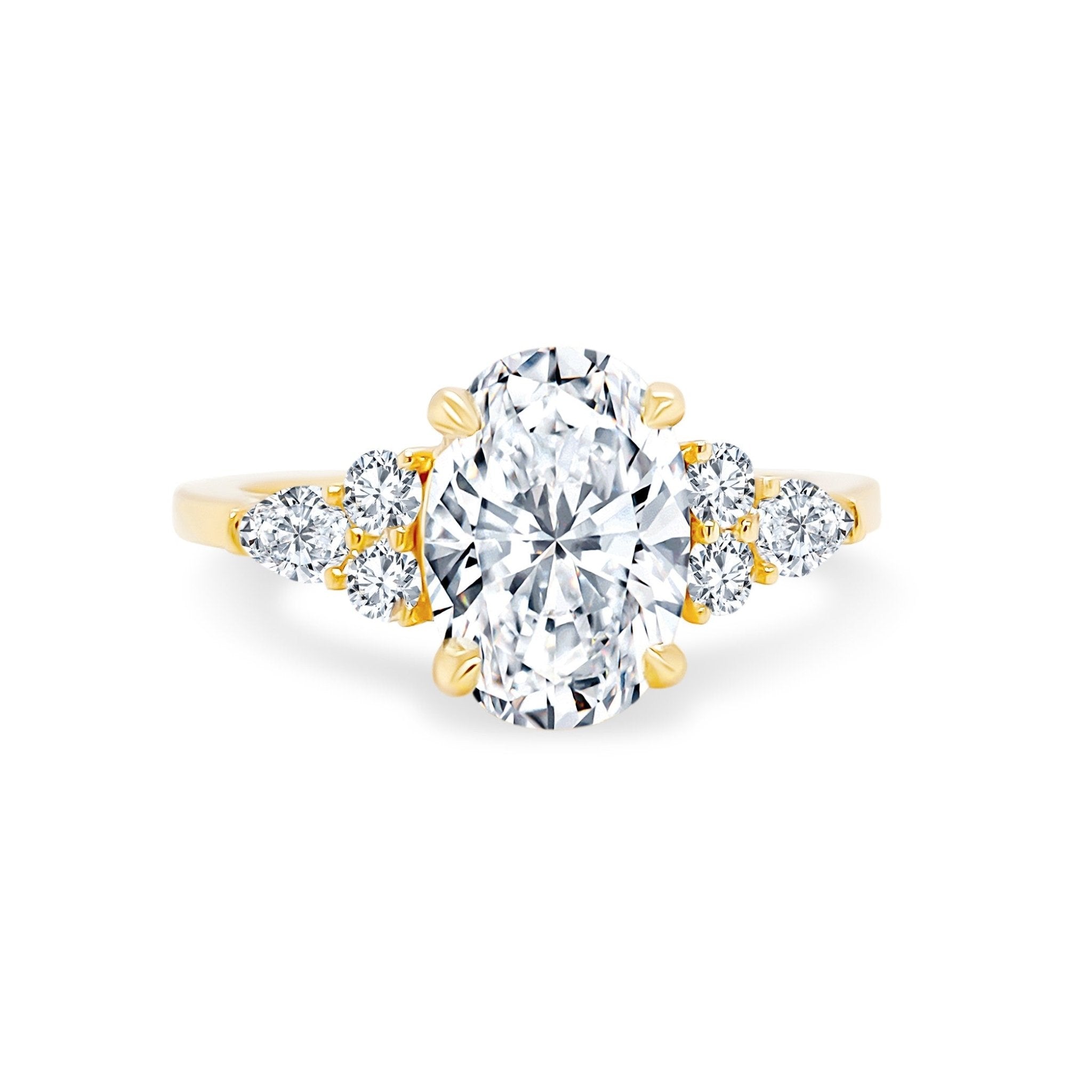 Oval Cut Diamond Ring with Multi Shape Trio – Lindsey Leigh Jewelry