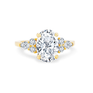 Oval Cut Diamond with Mixed Shape Trio Side Stones  Lindsey Leigh Jewelry.
