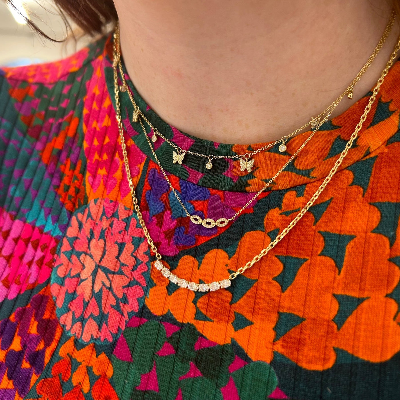 Oval Diamond Necklace - Lindsey Leigh Jewelry