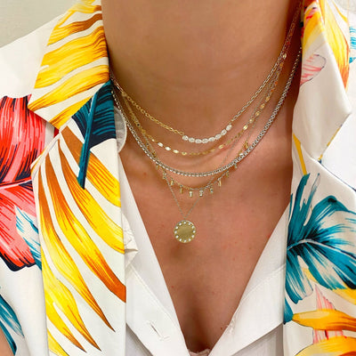 Oval Diamond Necklace - Lindsey Leigh Jewelry