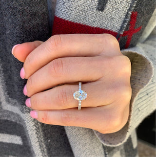 Oval Cut Solitaire on Diamond Band  Lindsey Leigh Jewelry.
