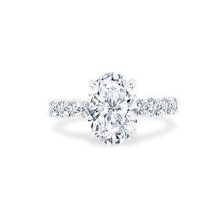 Oval Cut Solitaire on Diamond Band  Lindsey Leigh Jewelry.
