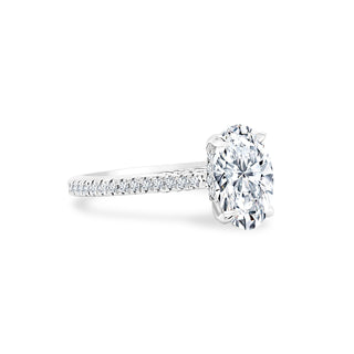 Oval Cut Solitaire on Diamond Band  Lindsey Leigh Jewelry.
