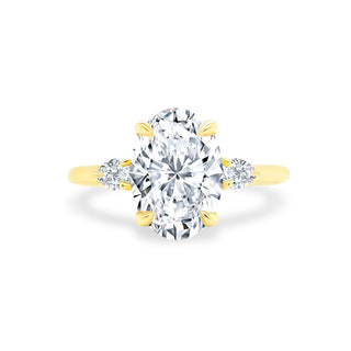 Oval Cut with Pear Cut Side Stones  Lindsey Leigh Jewelry.
