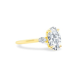 Oval Cut with Pear Cut Side Stones  Lindsey Leigh Jewelry.
