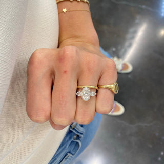Oval Cut with Pear Cut Side Stones  Lindsey Leigh Jewelry.
