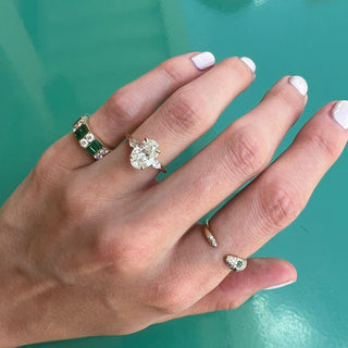 Oval Cut with Pear Cut Side Stones  Lindsey Leigh Jewelry.
