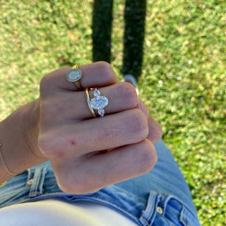 Oval Cut with Pear Cut Side Stones  Lindsey Leigh Jewelry.
