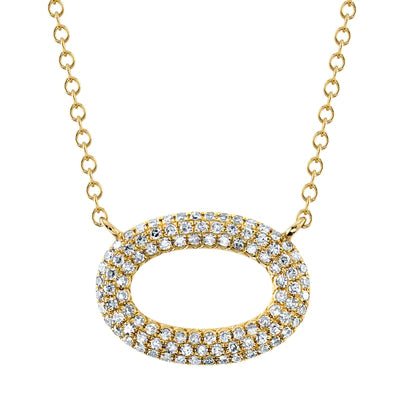 Oval Pave Pendant - Lindsey Leigh Jewelry