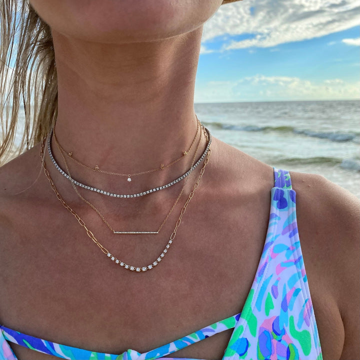 Paper Clip Chain Diamond Necklace - Lindsey Leigh Jewelry