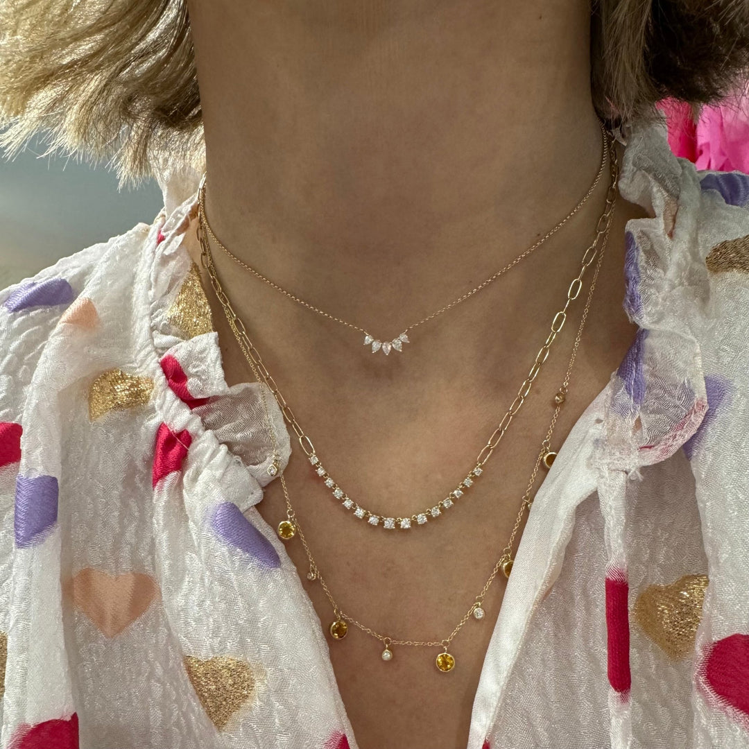 Paper Clip Chain Diamond Necklace - Lindsey Leigh Jewelry