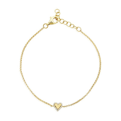 Pave Border Heart Bracelet - Lindsey Leigh Jewelry