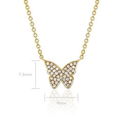 Pave Butterfly Necklace - Lindsey Leigh Jewelry