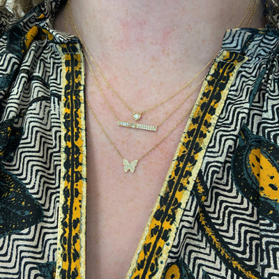 Pave Butterfly Necklace - Lindsey Leigh Jewelry