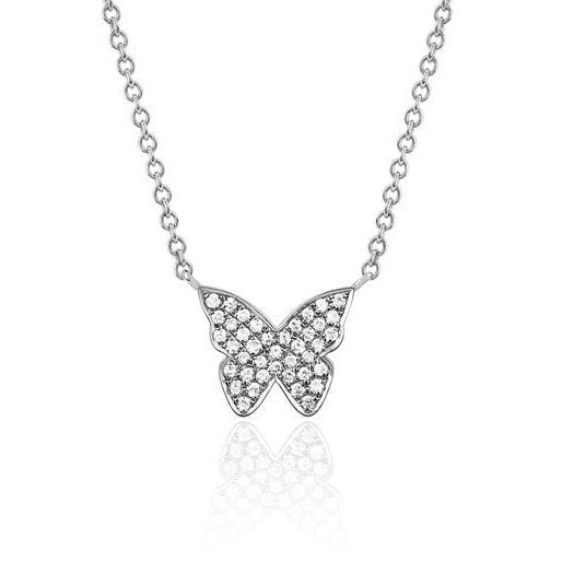 Pave Butterfly Necklace - Lindsey Leigh Jewelry