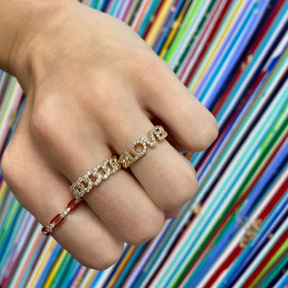Pave Chain Link Ring  Lindsey Leigh Jewelry.
