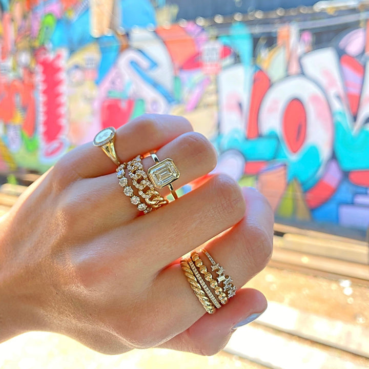 Pave Chain Link Ring - Lindsey Leigh Jewelry