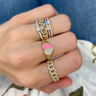 Pave Chain Link Ring  Lindsey Leigh Jewelry.
