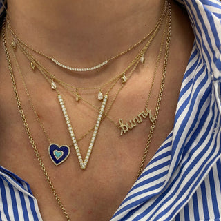 Pave Curve Necklace  Lindsey Leigh Jewelry.
