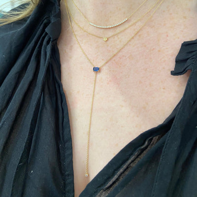Pave Curve Necklace - Lindsey Leigh Jewelry