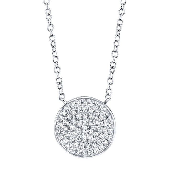 Pave Disc Necklace - Lindsey Leigh Jewelry