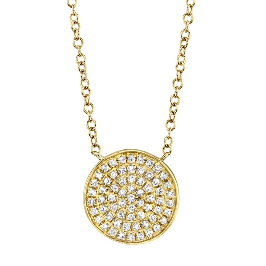 Pave Disc Necklace - Lindsey Leigh Jewelry