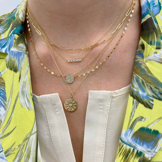 Pave Disc Necklace  Lindsey Leigh Jewelry.
