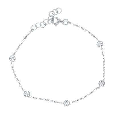 Pave Disc Station Bracelet - Lindsey Leigh Jewelry