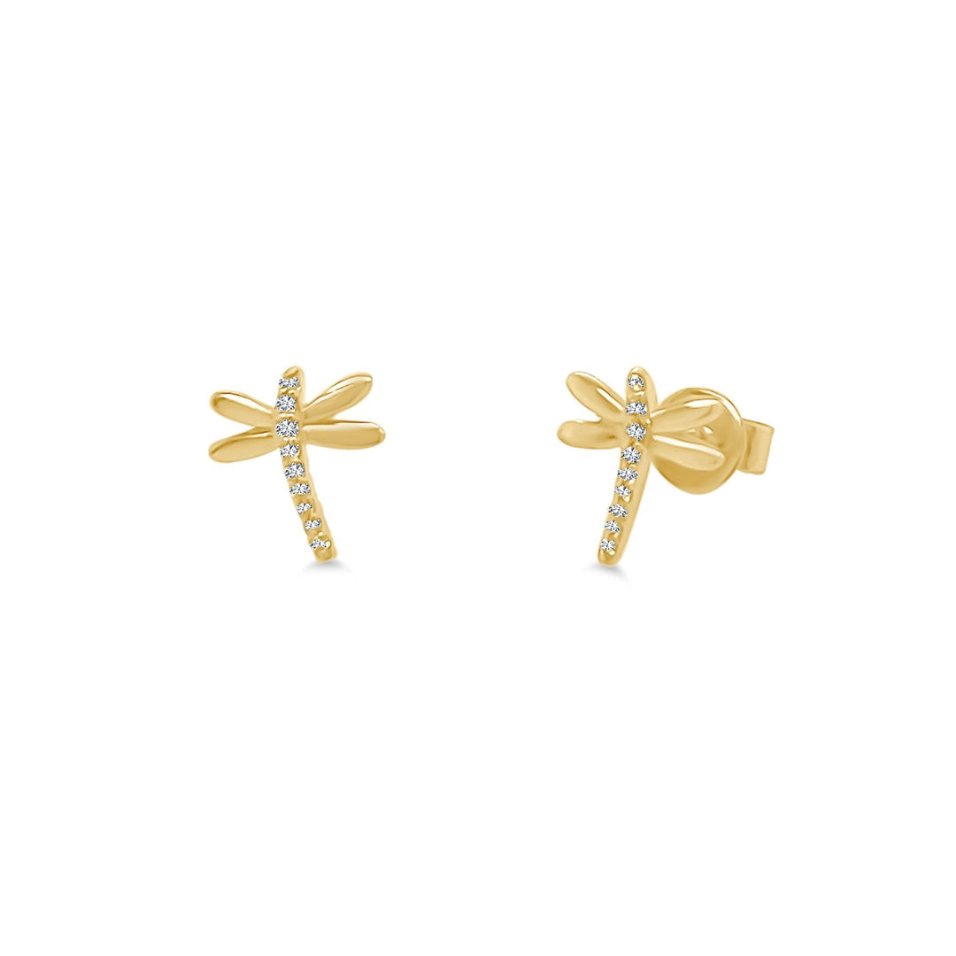 Pave Dragonfly Studs - Lindsey Leigh Jewelry