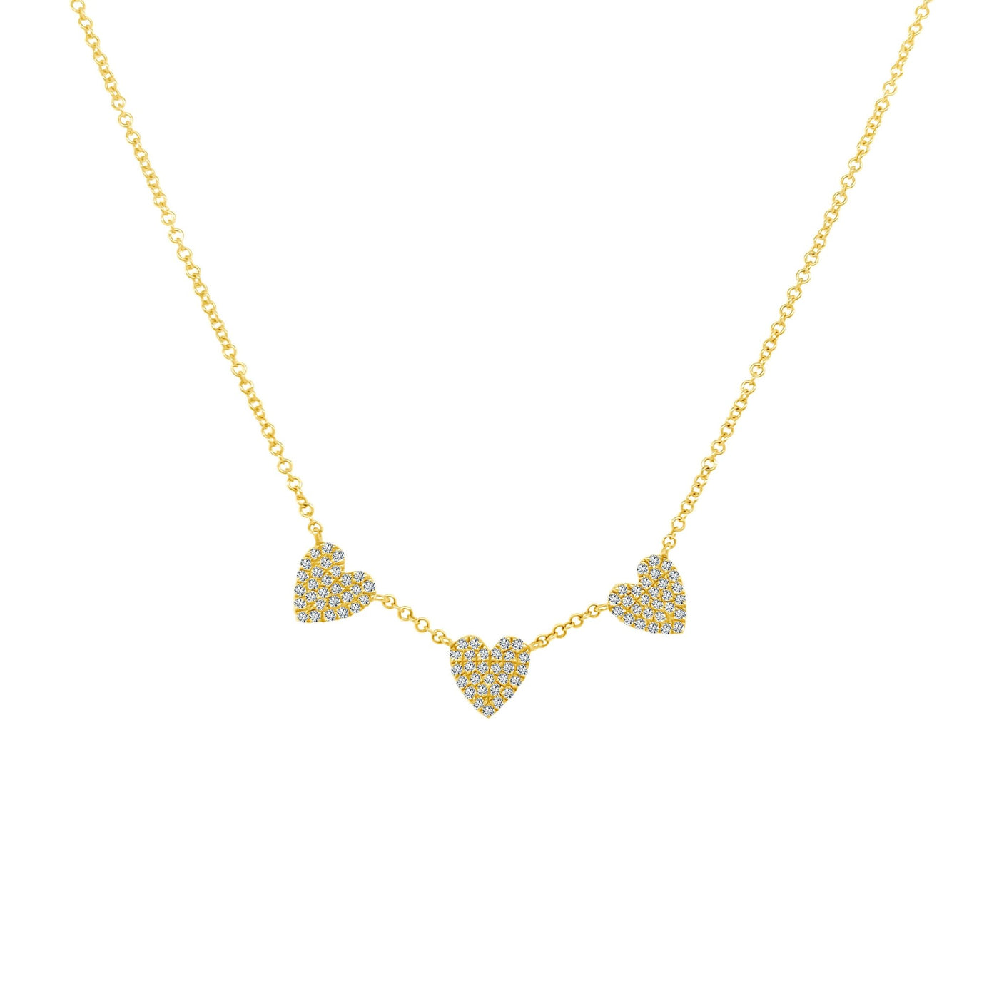 Pave Heart Station Necklace - Lindsey Leigh Jewelry