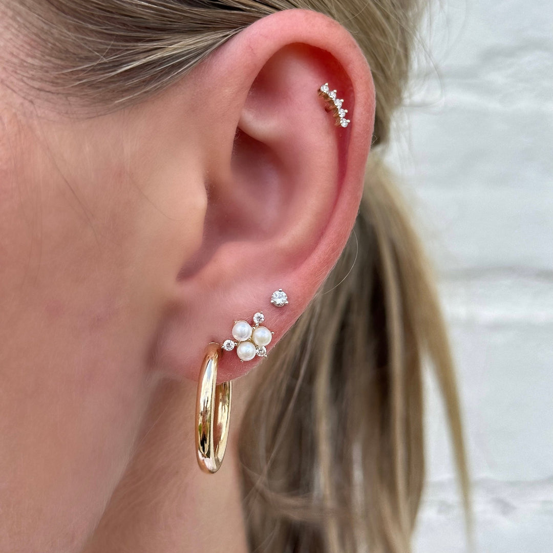 Pave & Pearl Cluster Studs - Lindsey Leigh Jewelry