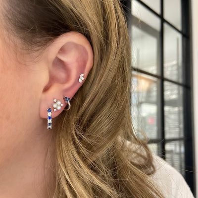 Pave & Pearl Cluster Studs - Lindsey Leigh Jewelry