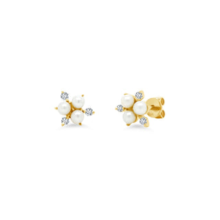 Pave & Pearl Cluster Studs  Lindsey Leigh Jewelry.
