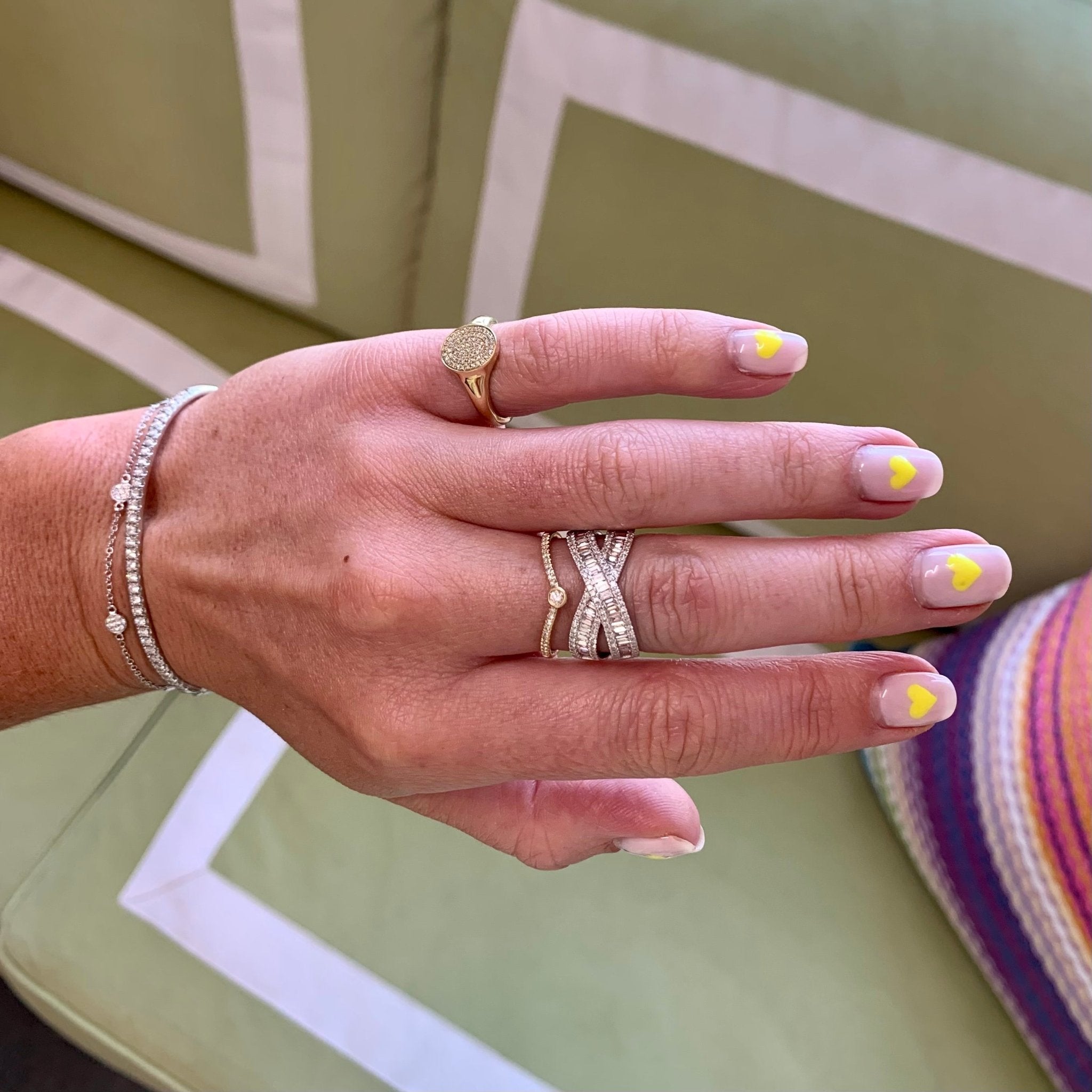 14k Oval Pavé Diamond Signet Ring – Dandelion Jewelry