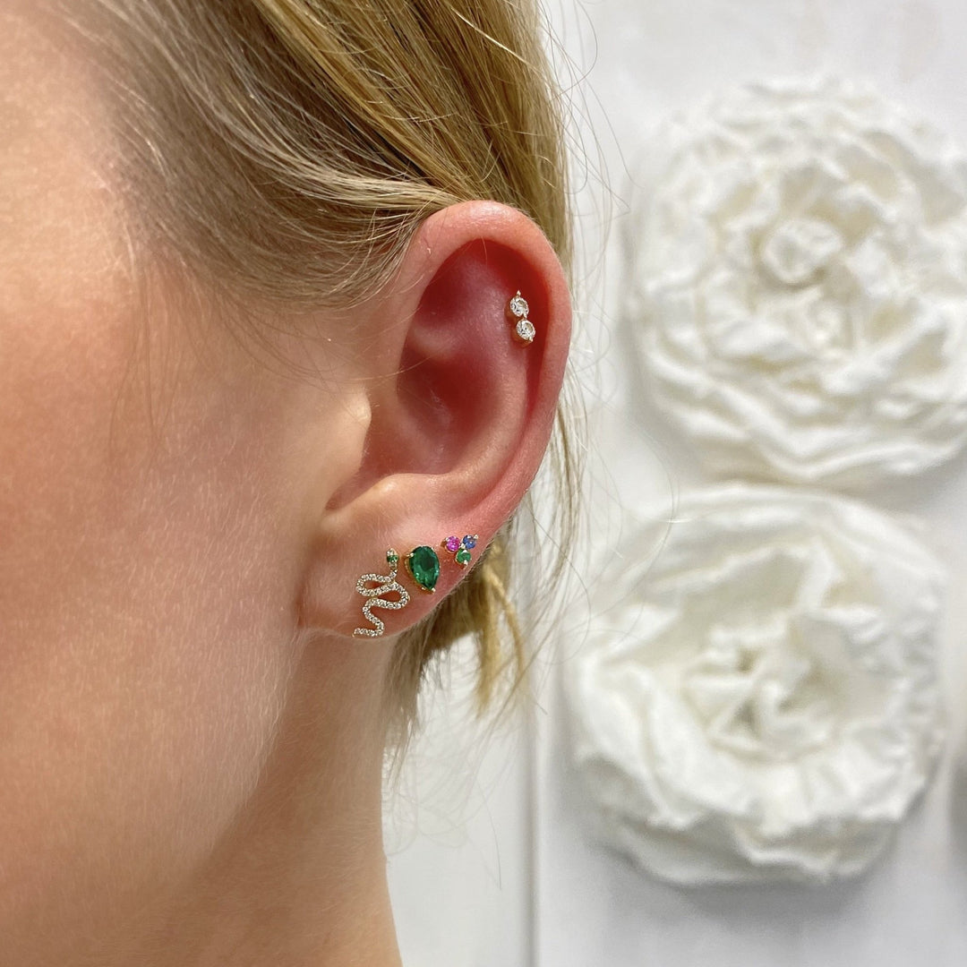 Pave Slithering Snake Stud - Lindsey Leigh Jewelry