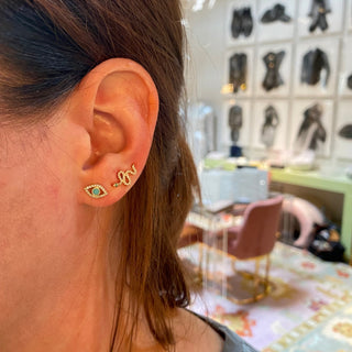 Pave Slithering Snake Stud  Lindsey Leigh Jewelry.
