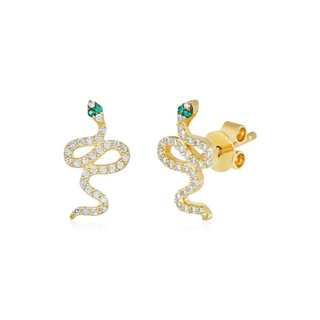 Pave Slithering Snake Stud  Lindsey Leigh Jewelry.
