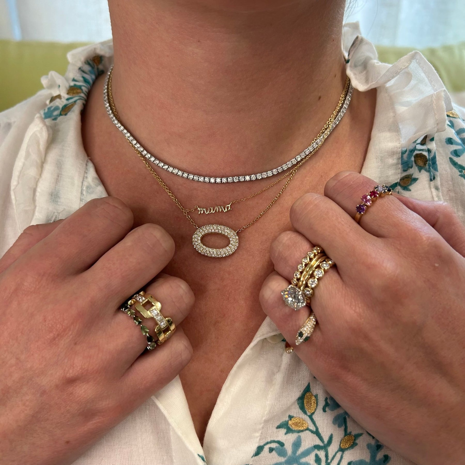 Snake ring pendant necklace in gold Clearance