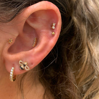 Pave Striped Bumble Bee Studs  Lindsey Leigh Jewelry.
