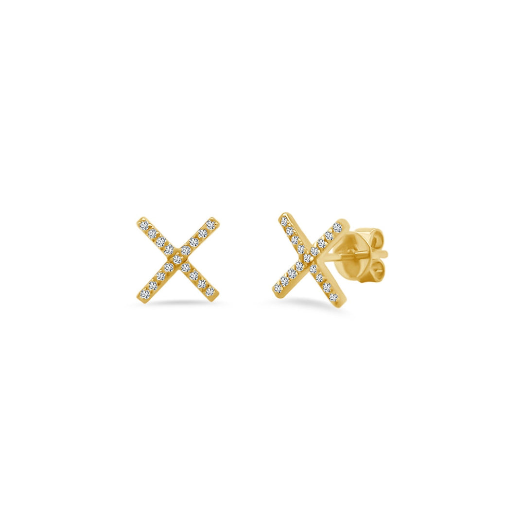 Pave X Studs - Lindsey Leigh Jewelry