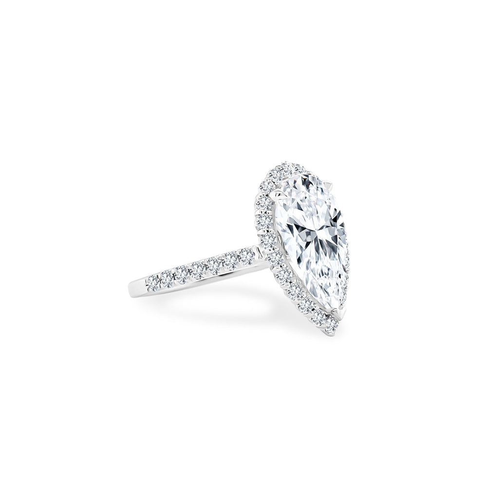 Pear Diamond Halo Ring - Lindsey Leigh Jewelry