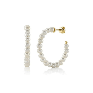 Pearl Hoop Earrings  Lindsey Leigh Jewelry.

