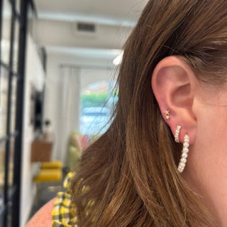 Pearl Hoop Earrings  Lindsey Leigh Jewelry.

