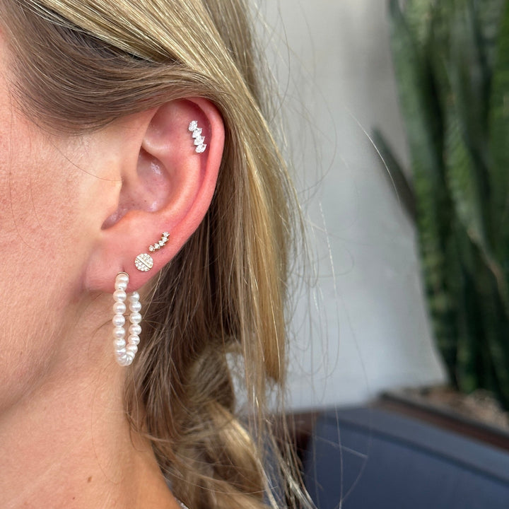 Pearl Hoop Earrings - Lindsey Leigh Jewelry