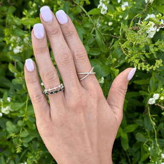 Petite Blue Sapphire Chasing Pear  Lindsey Leigh Jewelry.
