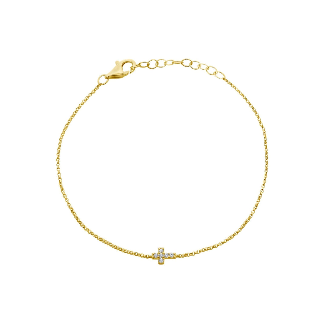 Petite Diamond Cross Bracelet - Lindsey Leigh Jewelry