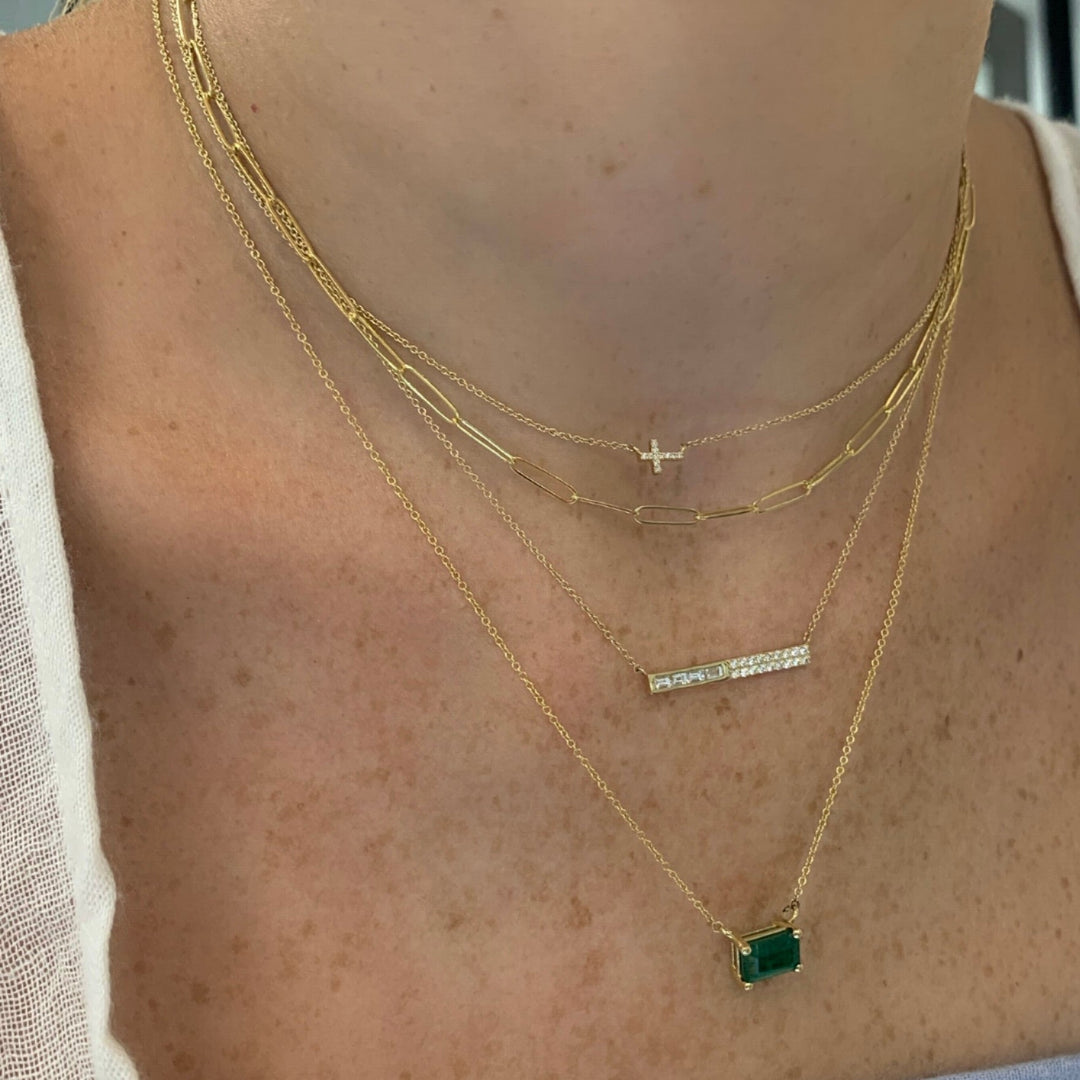 Petite Diamond Cross Necklace - Lindsey Leigh Jewelry