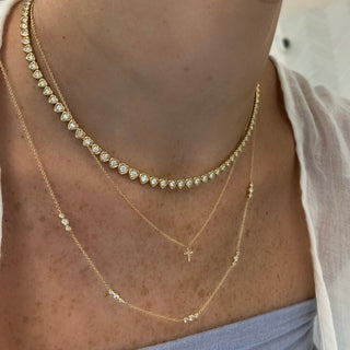 Petite Diamond Cross Necklace  Lindsey Leigh Jewelry.
